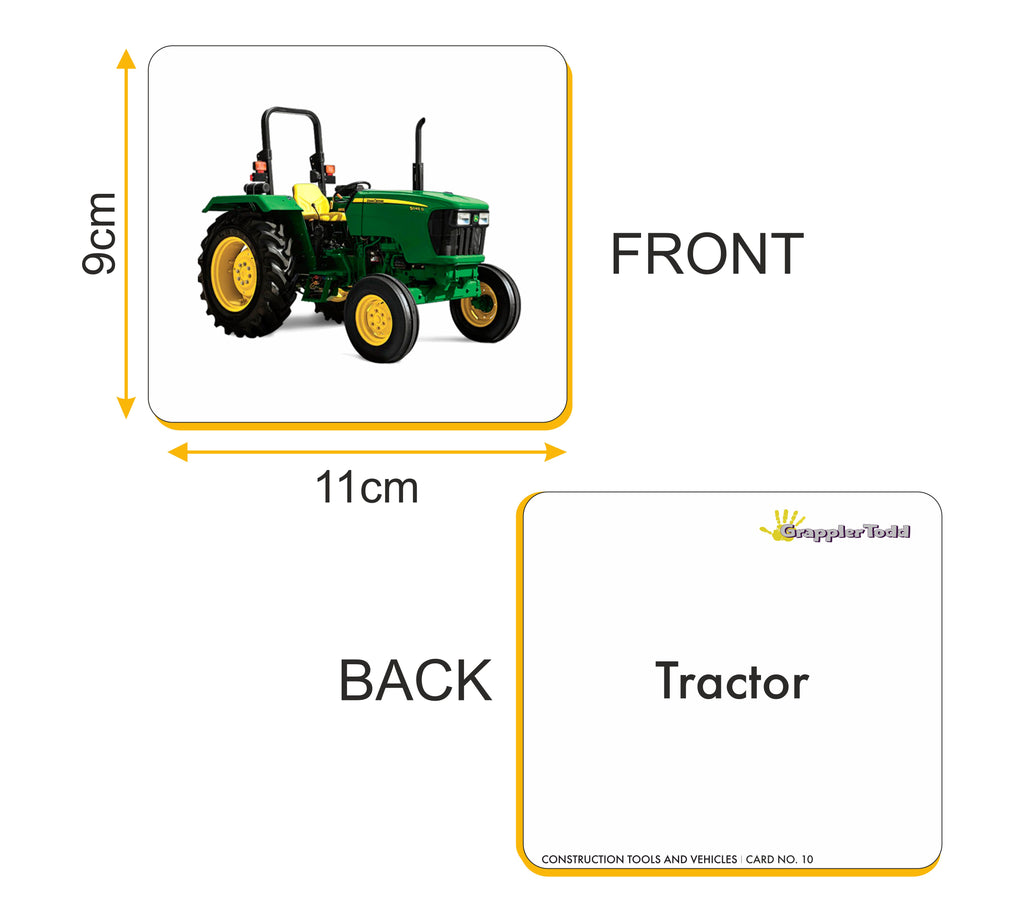 GrapplerTodd - Construction Tools & Vehicles Flashcards for Kids