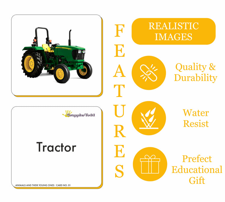 GrapplerTodd - Construction Tools & Vehicles Flashcards for Kids