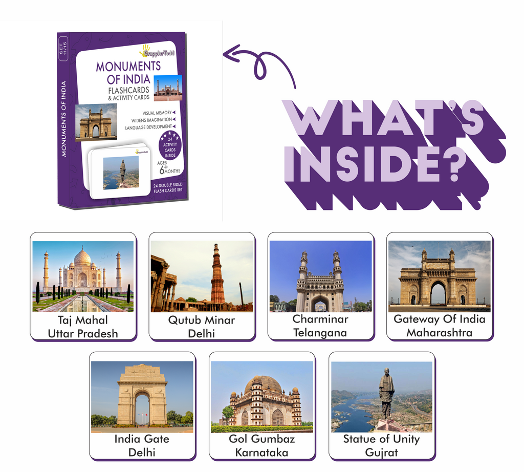 GrapplerTodd - Monuments Of India Activity Flashcards for Kids