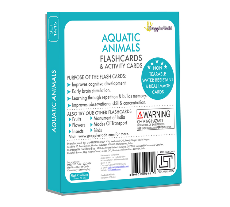 aquatic animals activity flashcards 