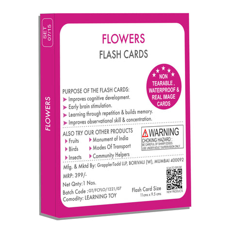 flowers flashcards for kids