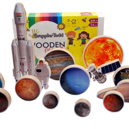 Space & Solar System Wooden Peg Set